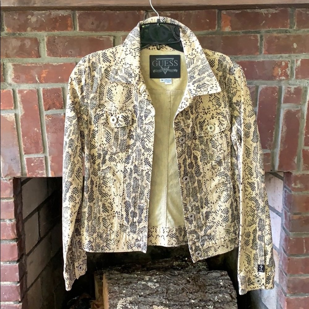 Guess Denim Snake Skin Pattern Jacket